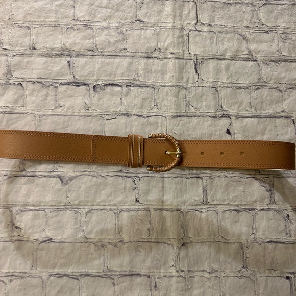 NINE WEST GENUINE LEATHER WOMENS TAN ROSE GOLD BELT SIZE MEDUIM - Picture 7 of 8